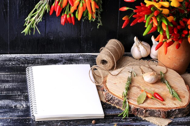 Zestaw przepisów i notatnik